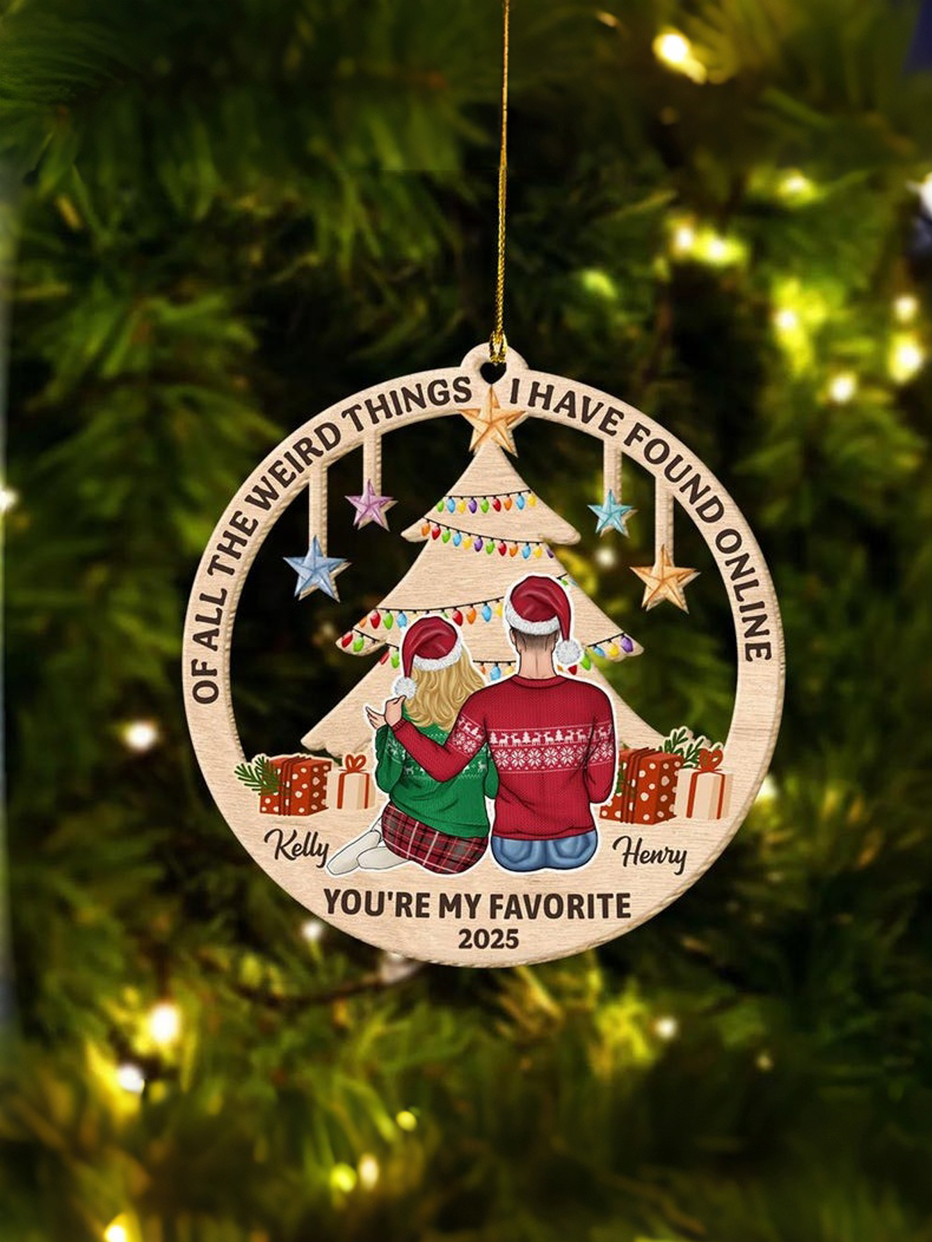 Acrylic Couple Christmas Ornaments